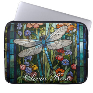 Housse Pour Ordinateur Portable Verre de tache florale de lagon