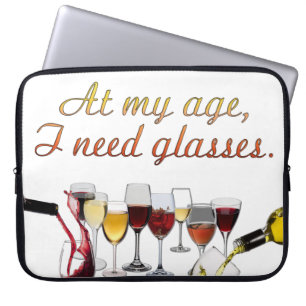 Housse Pour Ordinateur Portable Verres à vin SlipperyJoe's jeu de mots coquin roug