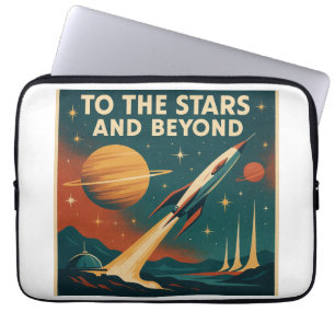 Housse Pour Ordinateur Portable "Vers Les Étoiles Et Au-Delà" Voyage Vintage Dans