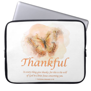 Housse Pour Ordinateur Portable Verse de la Bible du papillon chrétien féminin :