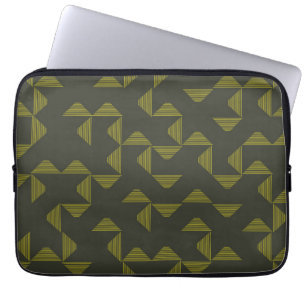 Housse Pour Ordinateur Portable Vert, cool, unique, triangles tendance motif