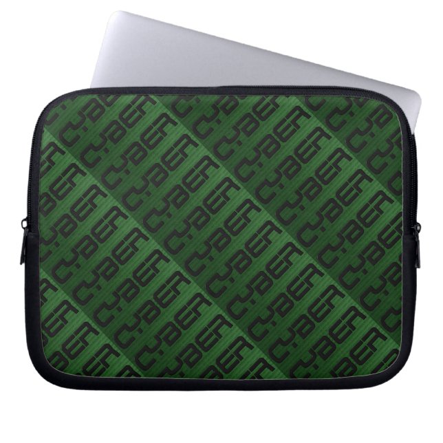 Housse Pour Ordinateur Portable Vert cyber-graphique cool (Devant)