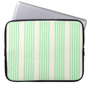 Housse Pour Ordinateur Portable Vert et beige cinq rayures motif