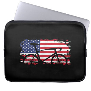 Housse Pour Ordinateur Portable Vêtements cyclables américains Flag Road - Vélo
