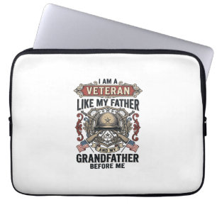 Housse Pour Ordinateur Portable Vétéran comme mon père grand-père avant moi Desig