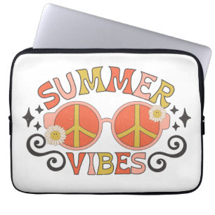 Housse Pour Ordinateur Portable Vibes d'été Lunettes de soleil de paix