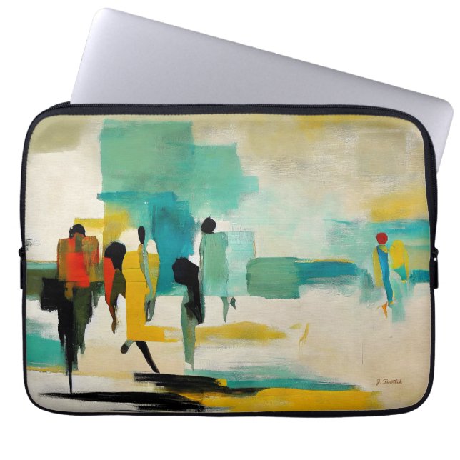 Housse Pour Ordinateur Portable Vibrance de midi – Figures abstraites (Devant)