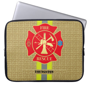 Housse Pour Ordinateur Portable Vibrant pompier Maltese Cross Art