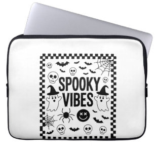 Housse Pour Ordinateur Portable Vibrations Flippantes Rétro Halloween