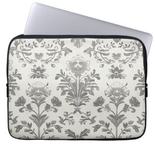 Housse Pour Ordinateur Portable Victorien Damas Floral Blanc Vintage