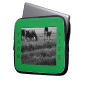 Housse Pour Ordinateur Portable Vie agricole, famille de vaches (devant gauche)