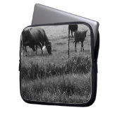 Housse Pour Ordinateur Portable Vie agricole Pas de texte, Famille de vaches (devant gauche)