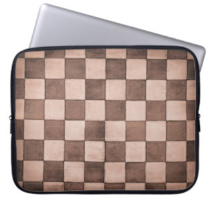Housse Pour Ordinateur Portable Vieux carrelage noir et blanc texture murale en pi