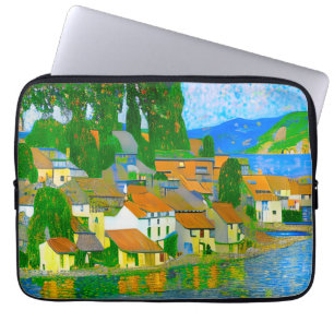 Housse Pour Ordinateur Portable Village méditerranéen impressionniste au bord de l