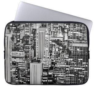 Housse Pour Ordinateur Portable Ville de New York en noir et blanc