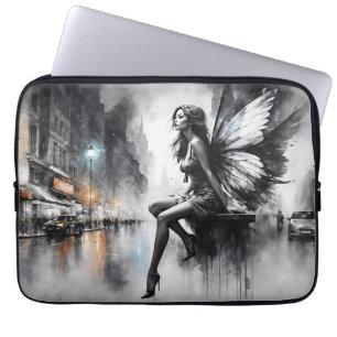 Housse Pour Ordinateur Portable Ville urbaine sombre fée imaginaire futuriste goth
