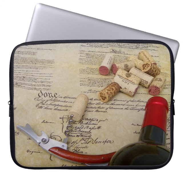 Housse Pour Ordinateur Portable Vin & Constitution Laptop Sleeve! (Devant)