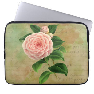 Housse Pour Ordinateur Portable Vintage Camellia Botanique
