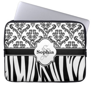 Housse Pour Ordinateur Portable Vintage Damask Cool Zebra Stripes