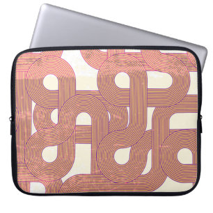 Housse Pour Ordinateur Portable Vintage dynamique : lignes colorées Abstraites