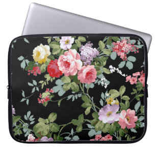 Housse Pour Ordinateur Portable Vintage Elegant Fille Rose Rouge Roses Motif