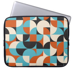 Housse Pour Ordinateur Portable Vintage moderne : Formes géométriques rétro.