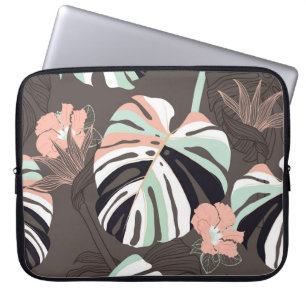 Housse Pour Ordinateur Portable Vintage motif sans couture. Fl tropical contempora