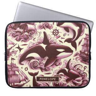 Housse Pour Ordinateur Portable Vintage Orca Nautique Sans Mer