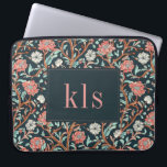 Housse Pour Ordinateur Portable Vintage Pavot noir William Morris Monogramme<br><div class="desc">Ce design simple mais élégant présente une motif de tapisserie rose et aqua d'inspiration William Morris,  sombre et élégante. Protégez votre ordinateur portable ou votre tablette avec style. Ajoutez un nom pour le personnaliser. Fait un grand cadeau de Noël ou de fête des mères. Créé par Simply Farmhouse Press.</div>