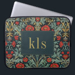 Housse Pour Ordinateur Portable Vintage Pavot noir William Morris Monogramme<br><div class="desc">Ce design simple mais élégant présente une motif tapisserie florale de pavot rouge d'inspiration William Morris,  sombre et élégante. Protégez votre ordinateur portable ou votre tablette avec style. Ajoutez un nom pour le personnaliser. Fait un grand cadeau de Noël ou de fête des mères. Créé par Simply Farmhouse Press.</div>