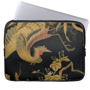 Housse Pour Ordinateur Portable Vintage Phoenix Gold Black Bird japonais