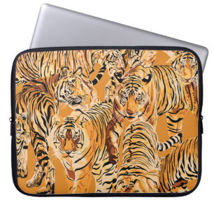 Housse Pour Ordinateur Portable Vintage Tiger Safari Motif de la faune