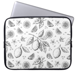 Housse Pour Ordinateur Portable Vintage Tropical Fruit Lemon Floral