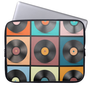 Housse Pour Ordinateur Portable Vinyl records : retro LP set.