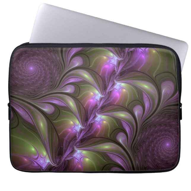 Housse Pour Ordinateur Portable Violet Abstrait violet violet kaki fractal (Devant)