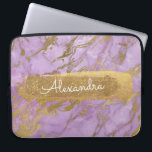 Housse Pour Ordinateur Portable Violet et marbre avec huile or et Parties scintill<br><div class="desc">Lavendar violet et marbre avec huile d'or et Parties scintillant Elegant Monogramme Nom Coque. Ce coque peut être customisé pour inclure votre prénom.</div>