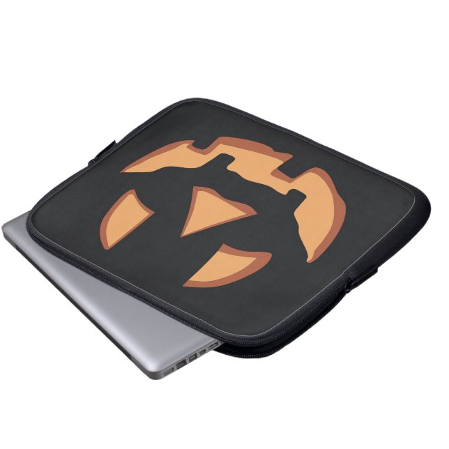 Housse Pour Ordinateur Portable Visage de citrouille pour Halloween (Devant bas)