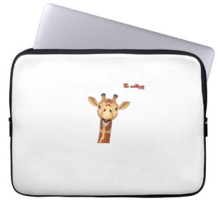 Housse Pour Ordinateur Portable visage de girafe enthousiaste emoji