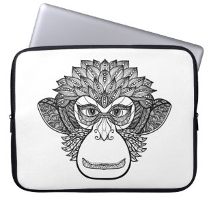 Housse Pour Ordinateur Portable Visage de griffonnage de singe