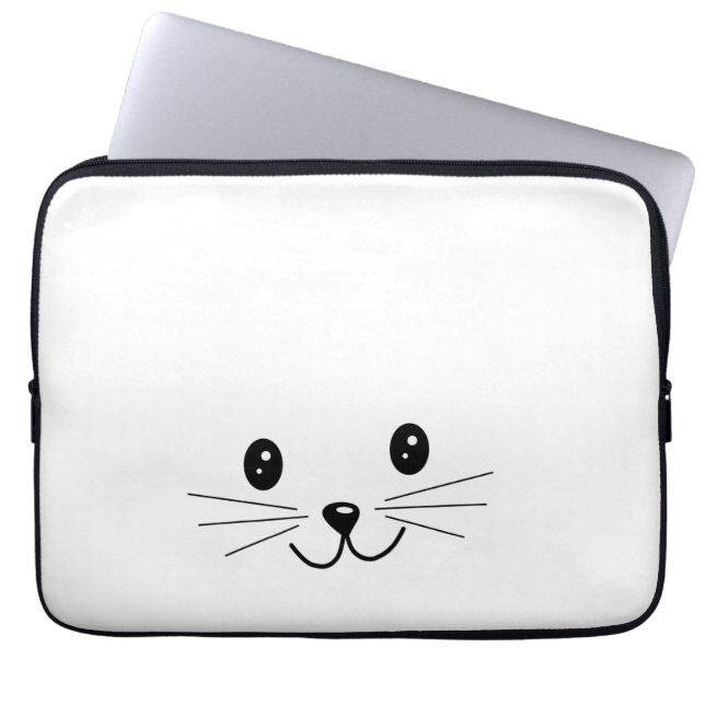 Housse Pour Ordinateur Portable Visage mignon de chat (Devant)