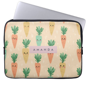 Housse Pour Ordinateur Portable Visages de carottes personnalisées Cute Kawaii Pas