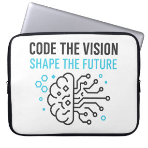 Housse Pour Ordinateur Portable Visionnaire technologique futuriste : Code binaire