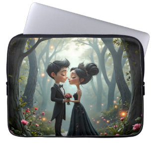 Housse Pour Ordinateur Portable Vœux au Clair de Lune – Un Moment de Mariage Gothi