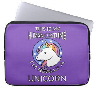 Housse Pour Ordinateur Portable Voici Mon Costume Humain - Unicorn Edition II