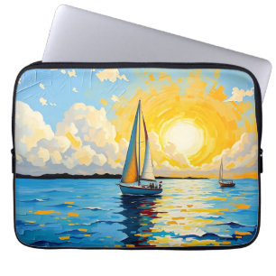 Housse Pour Ordinateur Portable Voilier au coucher du soleil