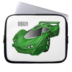 Housse Pour Ordinateur Portable Voiture de sport verte avec illustration airfos
