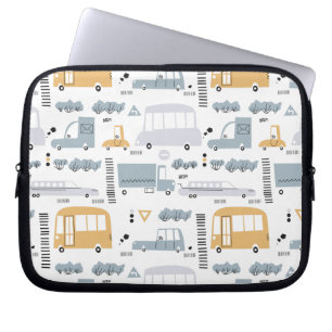 Housse Pour Ordinateur Portable Voitures mignonnes dans le Motif de la circulation