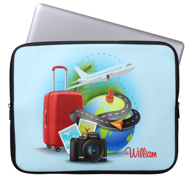 Housse Pour Ordinateur Portable Voyageur customisé (Devant)