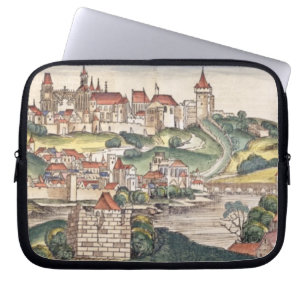 Housse Pour Ordinateur Portable Vue d'oeil d'oiseau de Prague de Nuremberg Chron