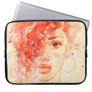 Housse Pour Ordinateur Portable Watercolor belle fille